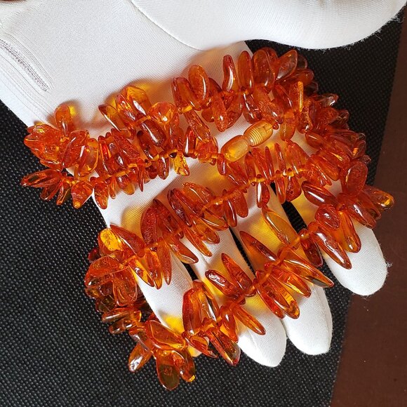 1990-S? VINTAGE LONG BEADS BALTIC AMBER NECKLACE. - Picture 3 of 3